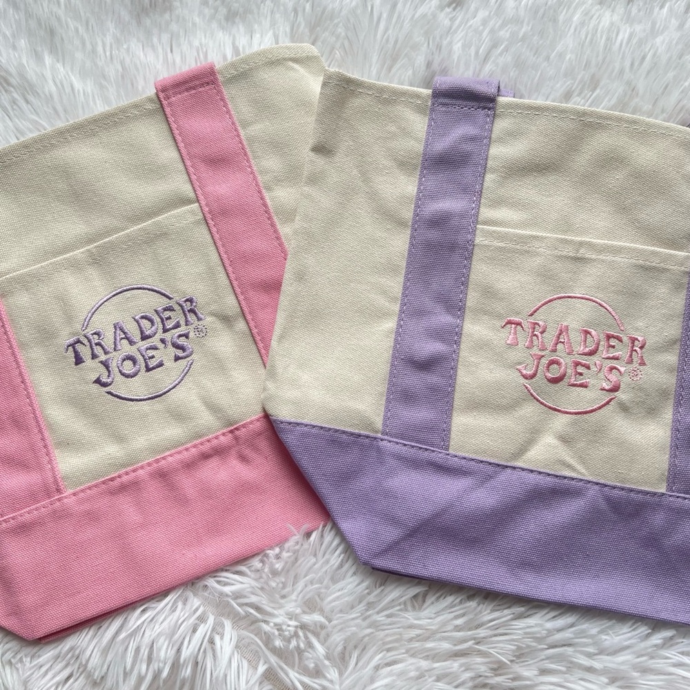 Trader Joe’s Mini Canvas Tote Bags Pastel Collection